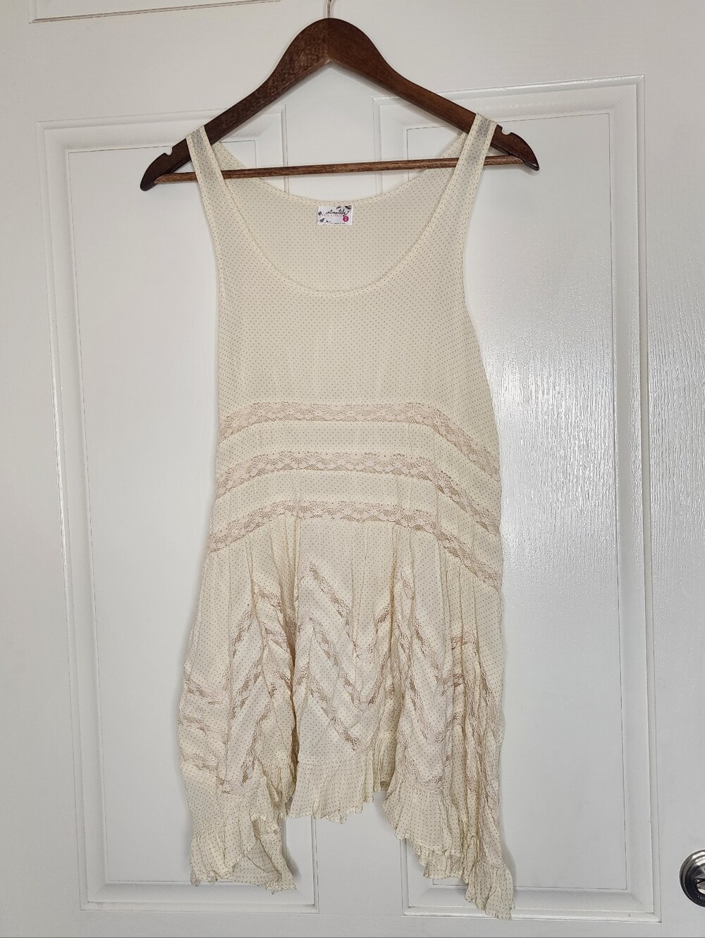 Intimately Free People Voile & Lace Trapeze Slip Dress in Ivory Size XS
